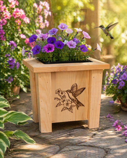 Cedar 2 Quart Mini Planter (Hummingbird)